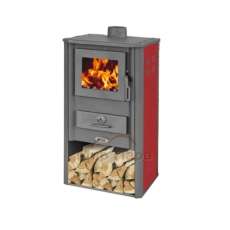 Печь-камин Blist Oganj LM стальная дверца красная фото в Бобруйске