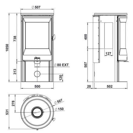 Купить Печь-камин Invicta Poele Neosen Etanche в интерьере чугунная в Бобруйске в Бобруйске