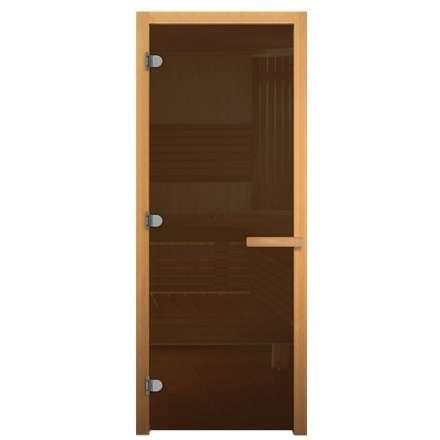 Дверь в баню стеклянная Везувий Бронза 1700x700 мм 716 GB Магнит ОСИНА (8 мм, 3 петли) купить в Бобруйске