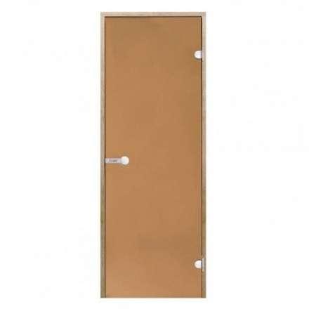 Дверь для бани стеклянная Harvia 8/21 коробка ольха, бронза в Бобруйске