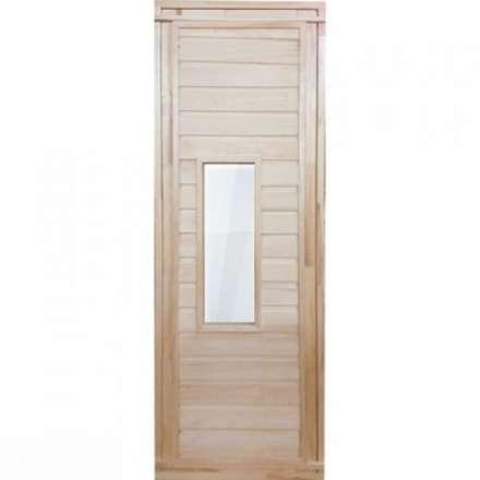 Дверь для бани деревянная 1700х700мм со стеклом купить в Бобруйске