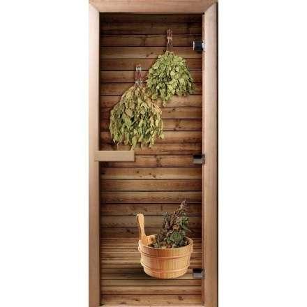 Дверь для сауны Doorwood с фотопечатью A004 1900x700 в Бобруйске