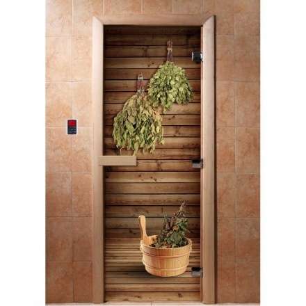 Дверь для сауны Doorwood с фотопечатью A004 1900x700 в Бобруйске