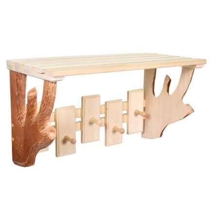 Полка-вешалка 5 крючков резная в Бобруйске