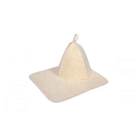 Набор из двух предметов (Шапка, коврик) белый 41217 в Бобруйске