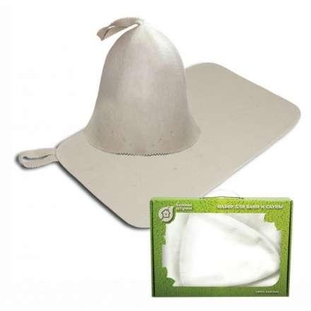 Набор из двух предметов (Шапка Классик, коврик белый) 41103 в Бобруйске