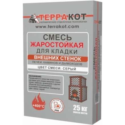 Смесь жаростойкая для кладки внешних стенок печей 25кг купить в Бобруйске