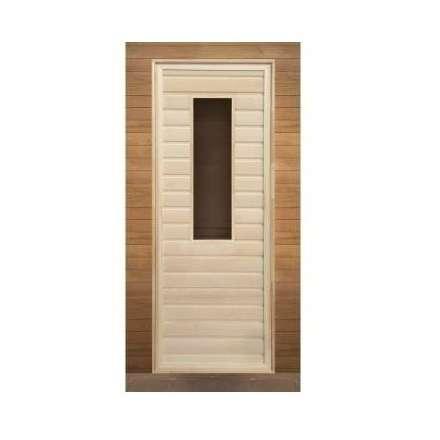 Дверь для бани липа прямоугольное стекло (кор. осина) 1900x700 (без петель) купить в Бобруйске