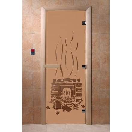 Дверь для бани Doorwood Бронза матовая 2000x800 (стекло 10 мм, 3 петли) в Бобруйске