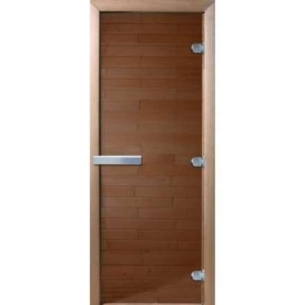 Дверь для бани Doorwood Теплый день 2000x800 алюмин. ручка (стекло 8 мм, 3 петли) в Бобруйске