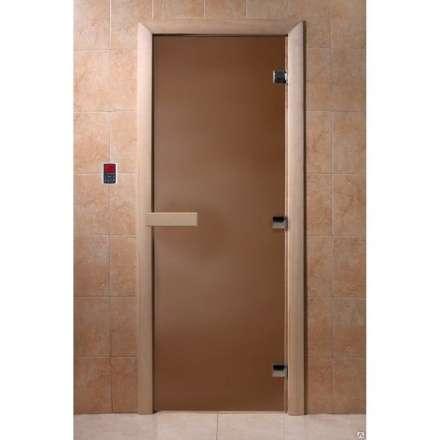 Дверь для бани Doorwood Теплая ночь 2100x800 (стекло 8 мм, 3 петли) в Бобруйске