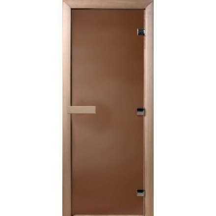 Дверь для бани Doorwood Теплая ночь 1900x600 мм (коробка листва, стекло 8 мм, 3 петли) в Бобруйске