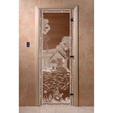 Дверь для бани Doorwood Бронза 1900x700 (стекло 10 мм, 3 петли) в Бобруйске