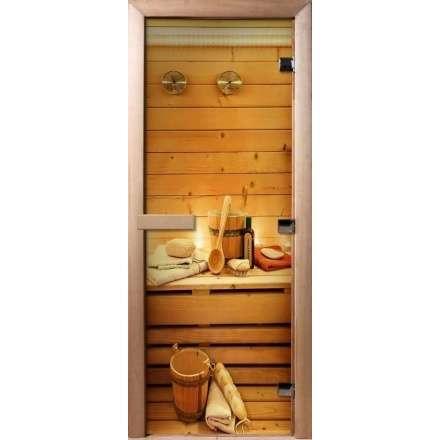 Дверь для сауны Doorwood с фотопечатью A033 1900x700 в Бобруйске