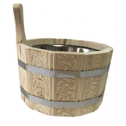 Ушат шайка 3л с нержавеющей вставкой (ЛТ-10) с тиснением Цветы купить в Бобруйске