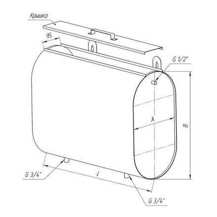 Бак Ferrum Комфорт для теплообменника горизонт. эллипс 95 л в Бобруйске