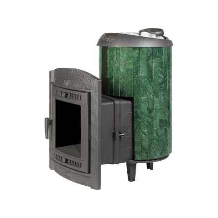 Печь банная ProMetall Атмосфера L+ в ламелях Верде Гватемала наборный рисунок Амазонка бай фото в Бобруйске