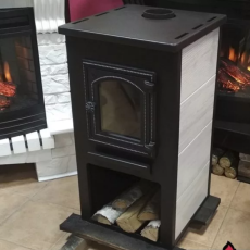 Недорогая печь-камин со стеклом ЭТНА (ДТ-4С) ? 115 мм для дома и дачи Амазонка бай фото в Бобруйске