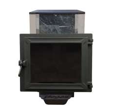 Печь Пегас 16 панорама в камне змеевик в Бобруйске