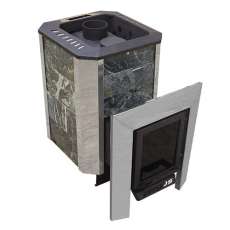 Печь Пегас 16 нерж со стеклом в камне змеевик в Бобруйске