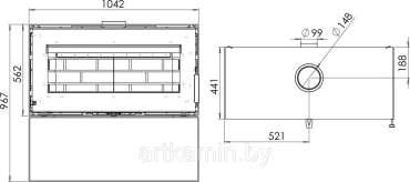 Печь-камин Мета-Бел АОТ 10.0-05 Монблан в Бобруйске