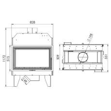 Топка каминная Мета-Бел ТКТ 10.0-05 (в модификации Аврора С2) в Бобруйске