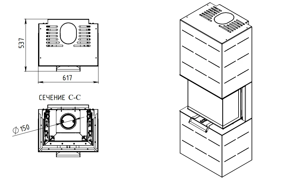 Печь-камин АОТ 7.0-01 в модификации Селена 7 в Бобруйске