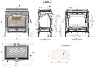 Печь-камин FireWay Jazz II на дровах в Бобруйске