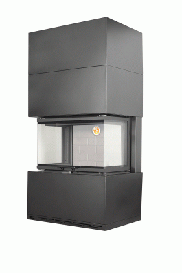 Камин Родос 800 ЧЕРНЫЙ шамот белый в Бобруйске