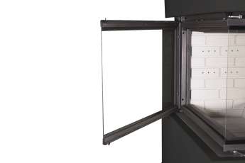 Камин Родос 900 ЧЕРНЫЙ, шамот белый в Бобруйске