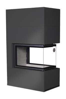 Камин Родос 900 ЧЕРНЫЙ, шамот белый в Бобруйске