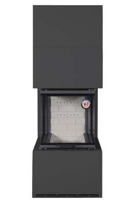 Камин Родос 900 ЧЕРНЫЙ, шамот белый в Бобруйске