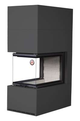 Камин Родос 900 ЧЕРНЫЙ, шамот белый в Бобруйске