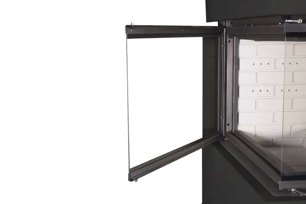 Камин Родос 900 ЧЕРНЫЙ, шамот белый в Бобруйске