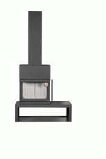 Камин МАДРИД на дровнике Гигант слева черный\белый шамот в Бобруйске