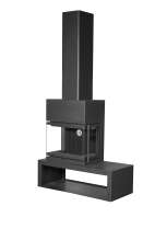 Камин МАДРИД на дровнике Гигант слева черный\белый шамот в Бобруйске