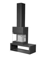 Камин МАДРИД на дровнике Гигант слева черный\белый шамот в Бобруйске