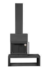 Камин МАДРИД на дровнике Гигант слева черный\белый шамот в Бобруйске