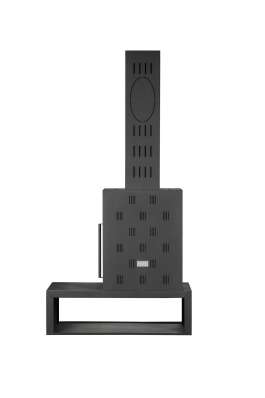 Камин МАДРИД на дровнике Гигант слева черный\белый шамот в Бобруйске