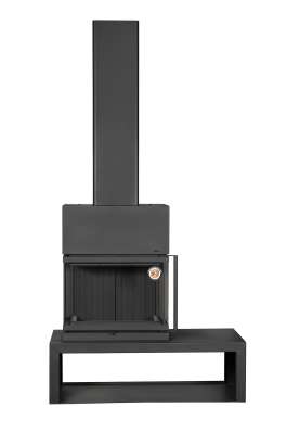 Камин МАДРИД на дровнике Гигант слева черный\белый шамот в Бобруйске