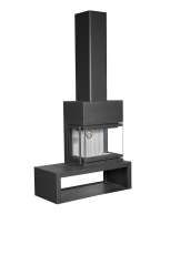 Камин МАДРИД на дровнике Гигант справа черный\белый шамот в Бобруйске