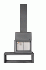 Камин МАДРИД на дровнике Гигант справа черный\белый шамот в Бобруйске