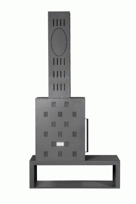 Камин МАДРИД на дровнике Гигант справа черный\белый шамот в Бобруйске