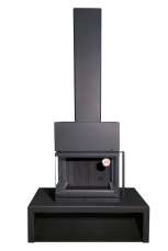 Камин МАДРИД на дровнике Гигант центральный черный\белый шамот в Бобруйске