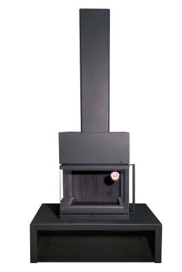 Камин МАДРИД на дровнике Гигант центральный черный\белый шамот в Бобруйске
