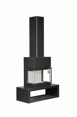 Камин МАДРИД на дровнике Гигант центральный черный\белый шамот в Бобруйске