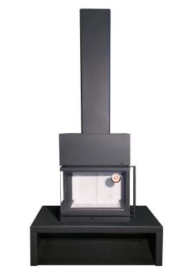 Камин МАДРИД на дровнике Гигант центральный черный\белый шамот в Бобруйске