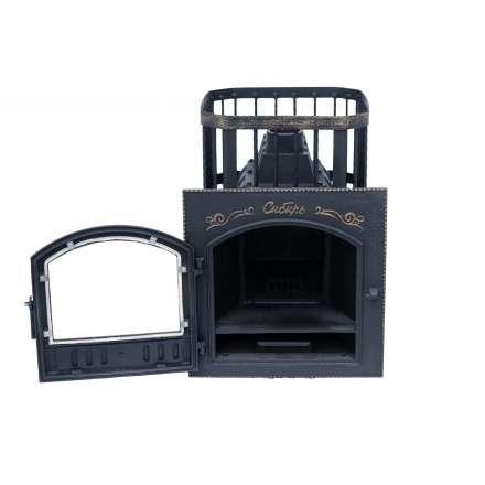 Печь банная Сибирь-24 с каминной дверцей Сибирь (545х545) в Бобруйске