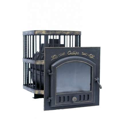 Печь банная Сибирь-24 с каминной дверцей Сибирь (545х545) в Бобруйске