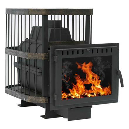 Печь банная Сибирь-24 (панорамное стекло, сетка квадрат) в Бобруйске